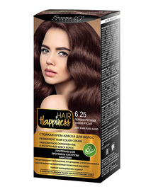 Фотография  Белита-М Hair Happiness Стойкая Крем-краска для волос Аммиачная тон 6.25 Перламутровый Тёмно-Русый 