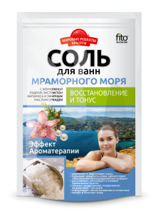 Фитокосметик Соль Мраморного моря Восстановление и Тонус серии «Мировые рецепты красоты», пакет 500г