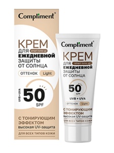 Compliment Крем для ежедневной защиты от солнца тон 01 LIGHT с тонирующим эффектом, 50мл арт.918787