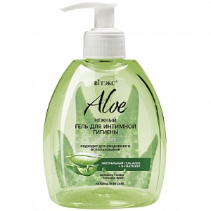 Витекс ALOE 97% • НЕЖНЫЙ ГЕЛЬ для интимной гигиены Sensitive 300мл, код 38 08 Фотография Витекс ALOE 97% • НЕЖНЫЙ ГЕЛЬ для интимной гигиены Sensitive 300мл, код 38 08