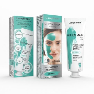 Фотография Compliment Greenmask Расслабляющая крио-маска для лица ЗЕЛЕНАЯ Анти-акне&Матирование 80мл • арт.875320