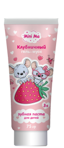 Фотография Family Cosmetics Детская зубная паста • Клубничный гель-мусс • 3+ Mini Me • 75г • арт.FММ-802