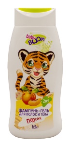 Iris BABY BOOM Детский Шампунь-гель д/волос и тела ПЕРСИК 300мл/12шт
