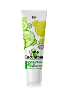 Фотография Iris Lime & Cucumber • КРЕМ-БАЛЬЗАМ для ног с мочевиной • 10,5% от мозолей и натоптышей, туба • 100мл