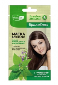 Фотография  яАртКолор "Домашние  маски" маска д/волос "КРАПИВНАЯ" 30мл (саше), арт. 50130