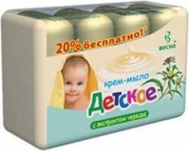 ВЕСНА Мыло Детское Регенерирующее (с экстрактом череды), 4х75г, арт.6116
