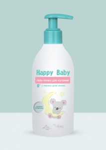 Liv Delano Happy Baby • Гель-пенка для купания с первых дней жизни • 300г Фотография Liv Delano Happy Baby • Гель-пенка для купания с первых дней жизни • 300г