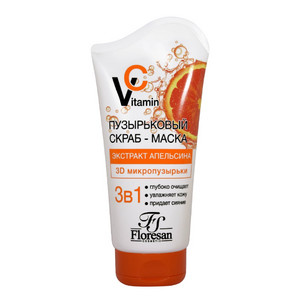 Фотография  Флоресан Vitamin C Пузырьковый Скраб-Маска с экстрактом Апельсина, 150мл арт.Ф-679