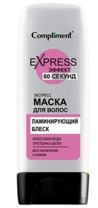 Compliment 60 Секунд Маска для волос ЛАМИНИРУЮЩИЙ БЛЕСК, 200мл арт.917056