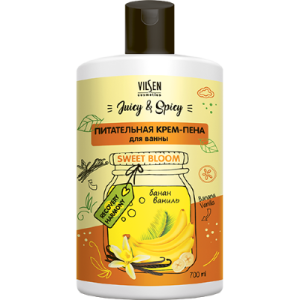 Фотография Family Cosmetics Juicy & Spicy • Крем-пена для ванны • Питательная • Банан и Ваниль • 700мл • арт.FJS-10178