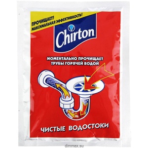 Фотография Chirton Средство для прочистки труб • Горячей Водой • Порошок • 80гр. • Красное
