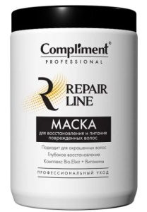 Фотография Compliment PROFESSIONAL REPAIR LINE Маска для ВОССТАНОВЛЕНИЯ и ПИТАНИЯ повреждённых волос, 1000мл • арт.913324