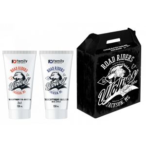 FAMILY COSMETICS Подарочный набор для мужчин WILD WOLF (гель-шампунь 150мл + бальзам после бритья 15