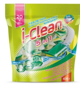 Фотография Romax Таблетки для посудомоечных машин • I-Clean • 5-в-1 • 20шт • 400гр
