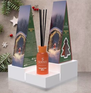 Фотография Glance Professional Ароматический Диффузор • Tangerine Mint • Мандарин И Мята • В подарочной упаковке Merry Christmas & Happy New Year • 110мл