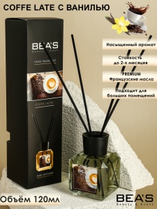 Фотография Beas Ароматический Диффузор • Coffe Latte • Кофе Латте • 120мл