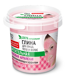 ФИТОКОСМЕТИКА Глина АЛТАЙСКАЯ розовая для лица,тела,волос НАРОДНЫЕ РЕЦЕПТЫ 155мл/12шт, арт.7756