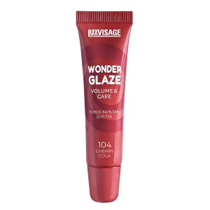 Фотография  Luxvisage БЛЕСК - бальзам для губ Wonder Glaze volume&care тон 104 CHERRY COLA 12 мл