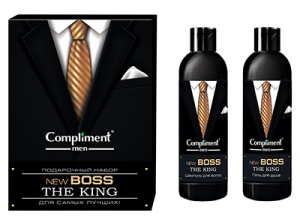 Фотография Compliment Подарочный набор • №1772 • Men New Boss The King • Шампунь для волос + Гель для душа • арт.917353