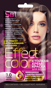 ФИТОКОСМЕТИК КРЕМ-КРАСКА для волос EFFECT COLOR тон ТЁМНЫЙ КАШТАН 50мл (саше) Арт.4912
