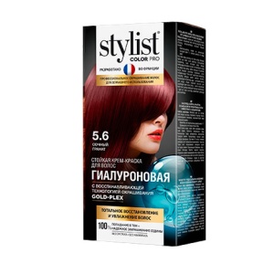 Фотография Global Bio Cosmetic Стойкая крем-краска • Гиалуроновая • Тон 5.6 • Сочный гранат • 115мл • арт.GB-7972