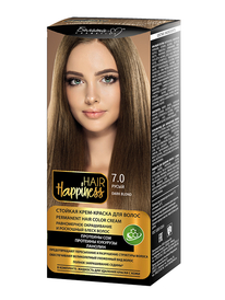 Фотография  Белита-М Hair Happiness Стойкая Крем-краска для волос Аммиачная тон 7.00 Русый 