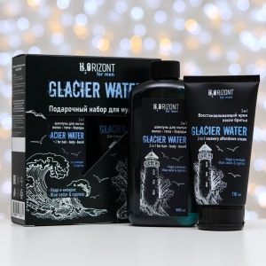 Фотография Family Cosmetics Подарочный набор • Н2Orizont Glaciar Water • Шампунь 3-в-1 для волос, тела и бороды, 500мл + Крем после бритья 2-в-1, 110мл • арт.FPN-10472