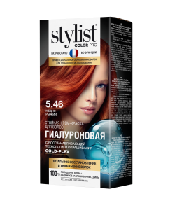 Фотография Global Bio Cosmetic Стойкая крем-краска • Гиалуроновая • Тон 5.46 • Медно-рыжий • 115мл • арт.GB-7975