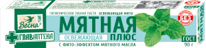ВЕСНА Главаптека Зубная Паста Мятная (Освежающая Мята) в футляре, 90г, арт.8095