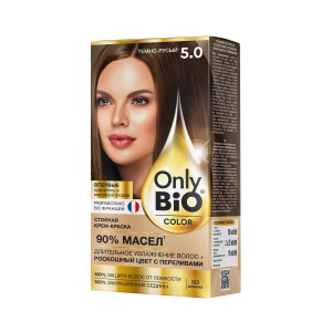 Арт.GB-8032 ФИТОКОСМЕТИК Стойкая крем-краска Only Bio COLOR Тон 5.0 Тёмно-Русый, 115мл