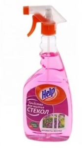 Фотография HELP Средство для мытья стекол и зеркал • Аромат Весны • С курком • 750мл • арт.1-0333/1394