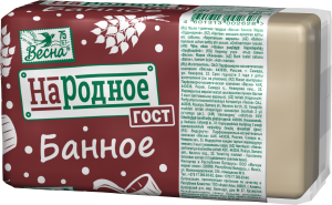 Фотография ПКК Весна Мыло туалетное твердое • Народное ГОСТ (банное), в пленке ППП • 140гр. • арт.1104