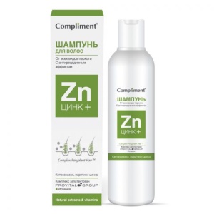 Фотография Compliment ЦИНК+" Шампунь для волос от всех видов перхоти 200 мл • арт.797422