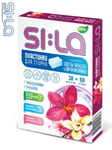 Фотография SILA Пластины для стирки • СИЛА ECO • с ароматом "Цветы Ванили и Франжипани"  30шт
