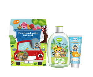 FAMILY COSMETICS Mini Me Подарочный набор «СЛАДКОЕ ПУТЕШЕСТВИЕ» (Гель-Шампунь 2в1 500мл+Зуб.паста Ап