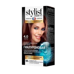 Фотография Global Bio Cosmetic Стойкая крем-краска • Гиалуроновая • Тон 4.0 • Каштан • 115мл • арт.GB-7965
