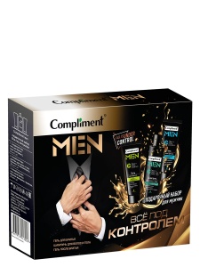 Фотография  Compliment ПН №1992-2 men Все под контролем (Гель для бритья 80мл+Гель после бритья 80мл+Шампунь 200мл) арт.919531
