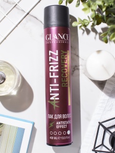Фотография Glance Professional Лак для волос профессиональный • Anti-Frizz Recovery • 400мл