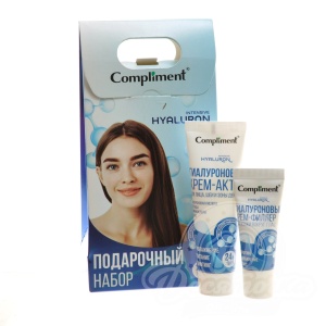Фотография Compliment Подарочный набор №2000 • Intensive Hyaluron • Крем-филлер для глаз 25мл +Крем для лица 50мл • арт.917216