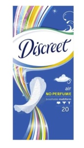 DISCREET Ежедневные 20шт  Мультиформ Аир Дышащие ( синие)