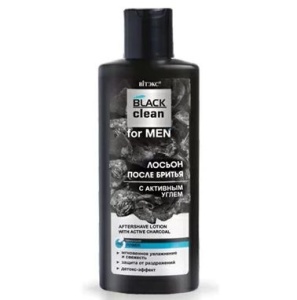Витекс Black Clean • FOR MEN • ЛОСЬОН ПОСЛЕ БРИТЬЯ с активным углем, 150мл, код 56 06 Фотография Витекс Black Clean • FOR MEN • ЛОСЬОН ПОСЛЕ БРИТЬЯ с активным углем, 150мл, код 56 06