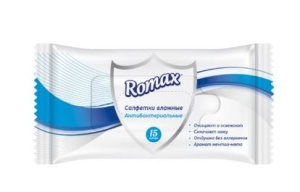 Фотография Romax Салфетки влажные гигиенические • Антибактериальные • 15шт