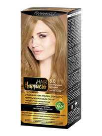 Фотография  Белита-М Hair Happiness Стойкая Крем-краска для волос Аммиачная тон 8.0 Натуральный блондин 