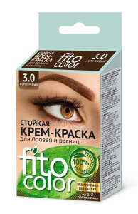 Фотография Фитокосметик Стойкая Крем-Краска для бровей и ресниц • Fito color КОРИЧНЕВЫЙ (на 2 применения) 2х2мл • арт.1212