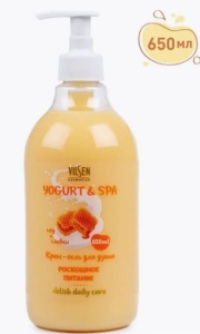 Фотография Family Cosmetics Крем-гель для душа • Роскошное Питание • Мёд И Сливки • Yogurt&Spa • 650мл • Fys-10444