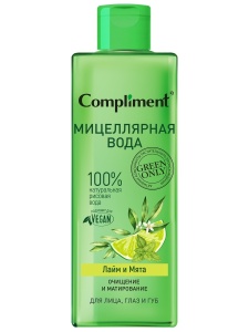 Фотография Compliment GREEN ONLY Мицеллярная вода для лица, глаз и губ Очищение и Матирование, 400мл • арт.913591