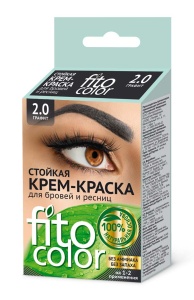 ФИТОКОСМЕТИК Стойкая Крем-краска для бровей и ресниц Fito color, тон графит (на 2 применения), 2х2мл