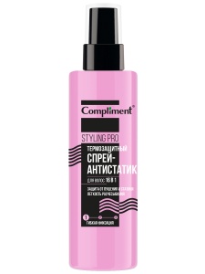 Фотография  Compliment STYLING PRO Спрей-Антистатик Термозащитный 16 в 1 для волос Гибкая фиксация, 200 мл арт. 918640