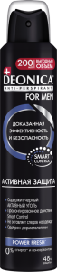 Фотография Deonica Дезодорант-антиперспирант • Мужской • FOR MEN • Спрей • Активная Защита • 200 мл • арт.11-035