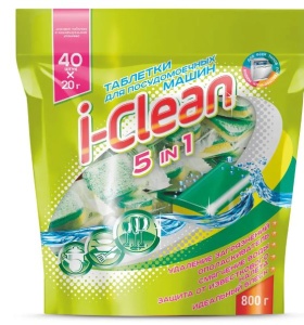 Фотография Romax Таблетки для посудомоечных машин • I-Clean • 5-в-1 • 40шт • 800гр